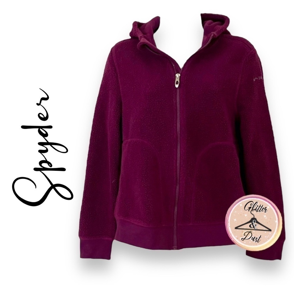 𝅺Spyder Fleece Full Zip Hoodie Magenta Pink Sweater